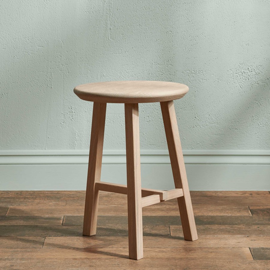 Neptune Northwich Round Stool, Natural Oak Best