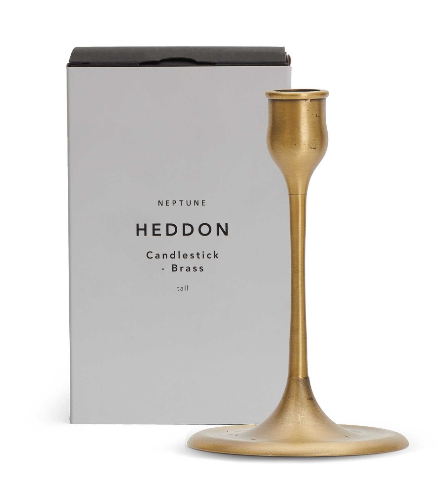 Neptune Heddon Candlestick, Brass Hot