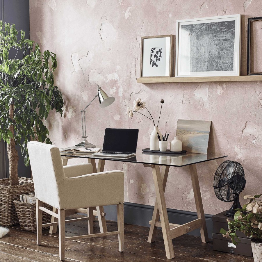 Neptune Hebden Trestle Table, Chalked Oak Legs Clearance