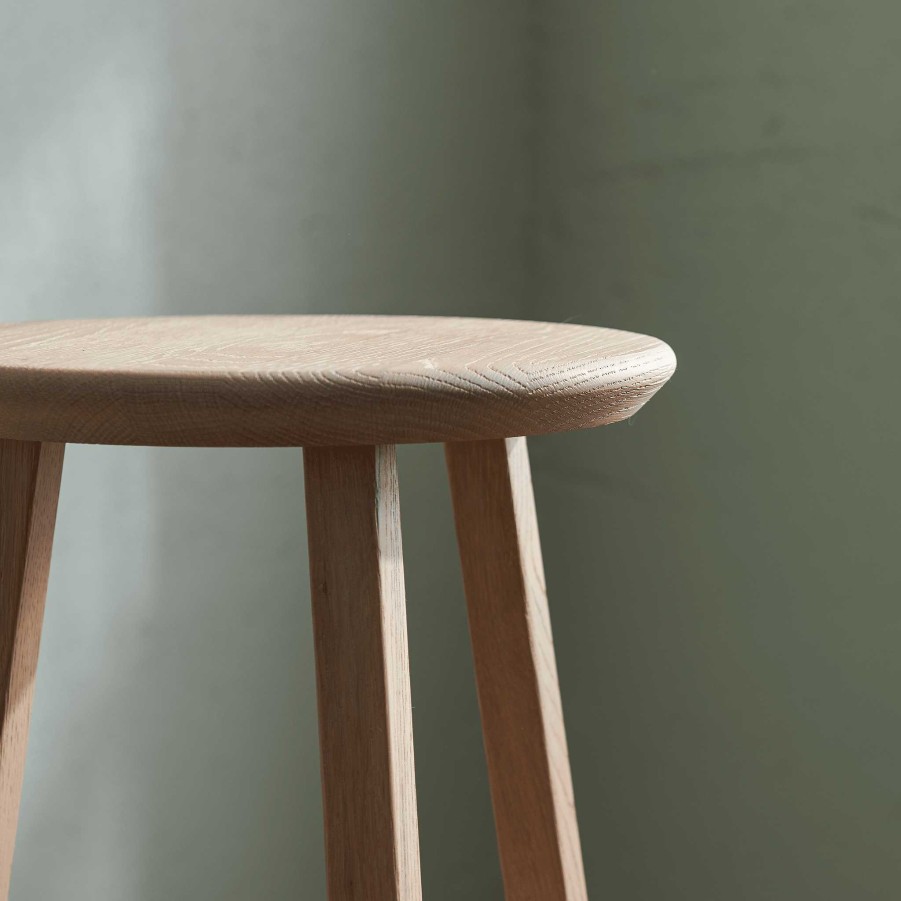 Neptune Northwich Round Stool, Natural Oak Best