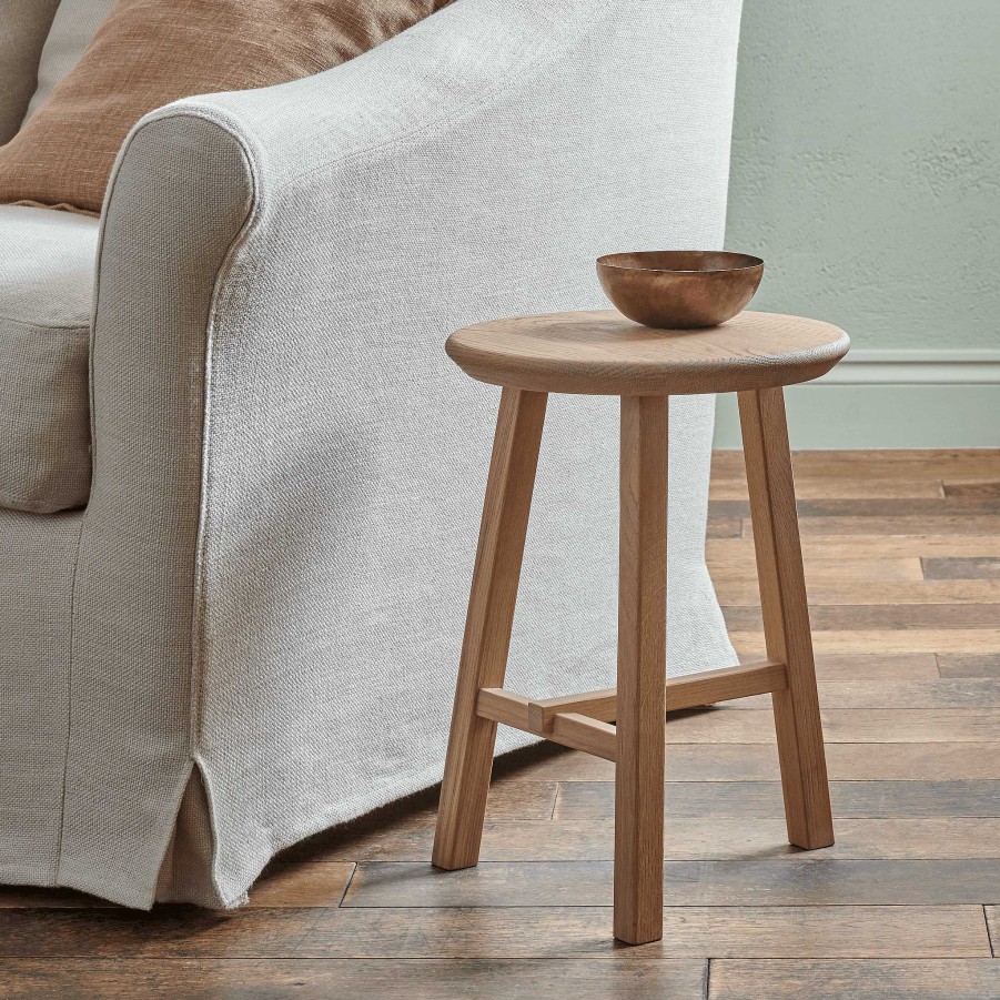 Neptune Northwich Round Stool, Natural Oak Hot