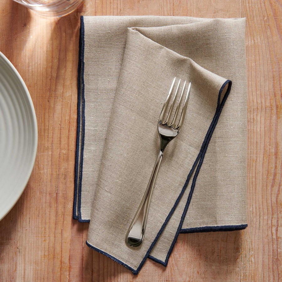 Neptune Lucien Linen Napkins, Set Of 6 New