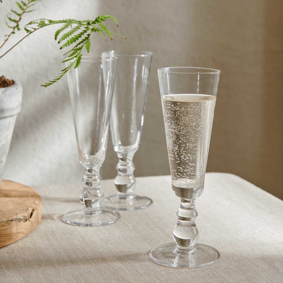 Neptune Greenwich Champagne Flutes, Set Of 6 Clearance