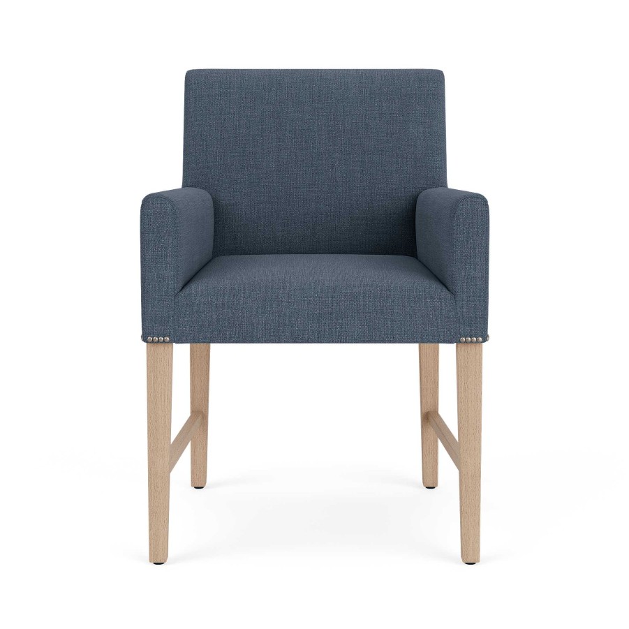 Neptune Shoreditch Carver Chair, Chloe Denim With Vintage Oak Legs Clearance